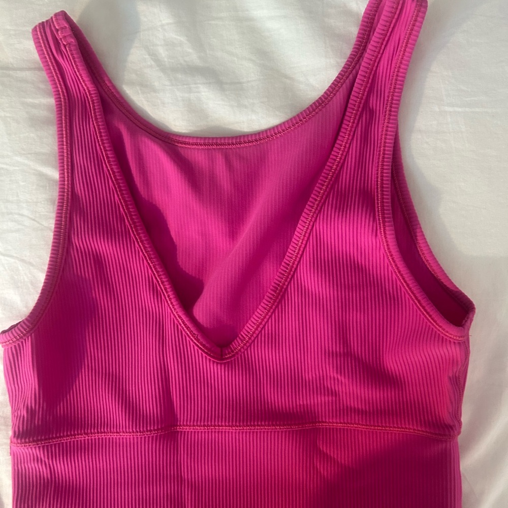 Pink Ribbed Tank Top - Picture 2 of 3